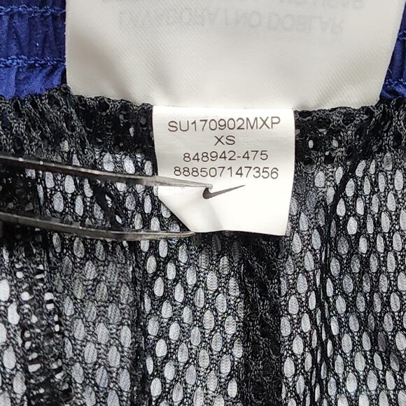 Nike Pants Womens XS Blue Yellow Pull On Drawstring Zip Hem Nylon Running Gym - Picture 9 of 14